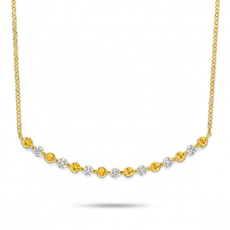 Collier Saphir Jaune et diamants One More