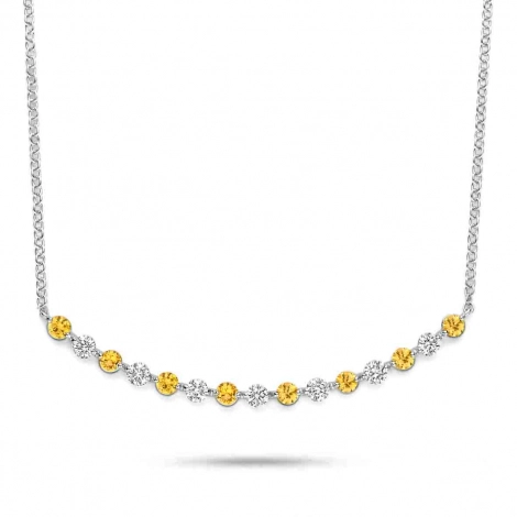 Collier Saphir jaune et diamants One More
