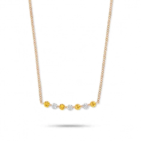 Collier Saphir jaune et diamants One More