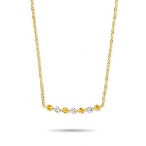 Collier Saphir jaune et diamants One More