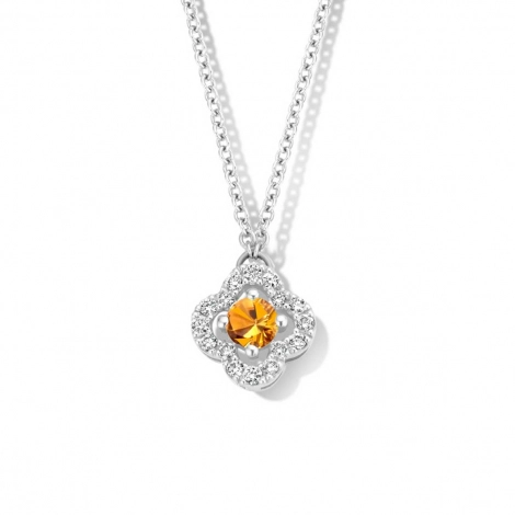Collier Saphir Orange et diamants One More
