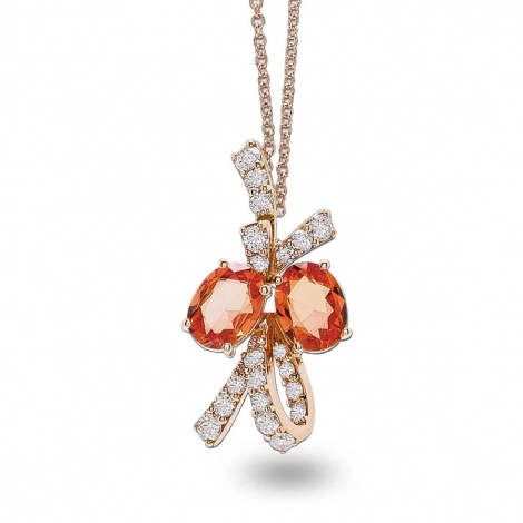 Collier Saphir Padparadscha et diamants