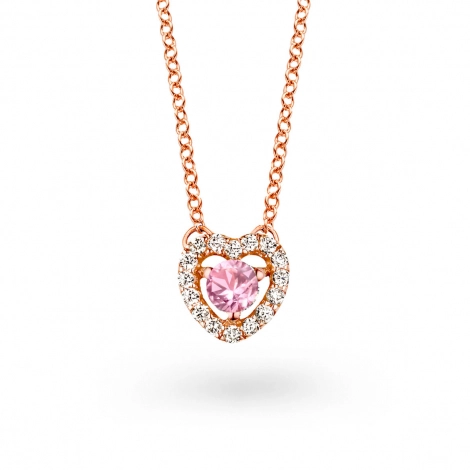 Collier Saphir rose et diamants blancs One More