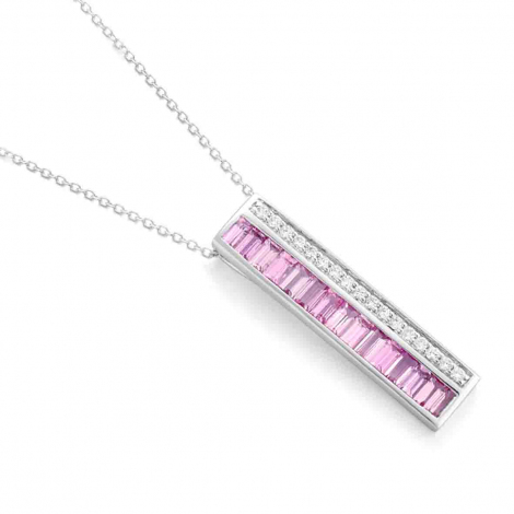 Collier Saphir Rose et diamants