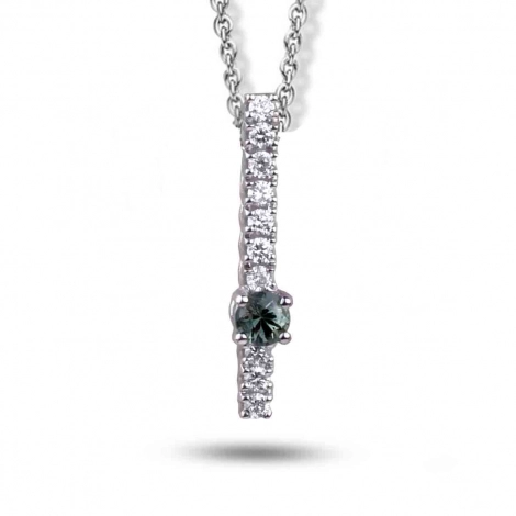 Collier Saphir Vert et Diamants
