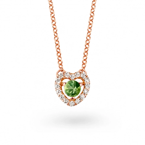 Collier Saphir Vert et diamants blancs One More