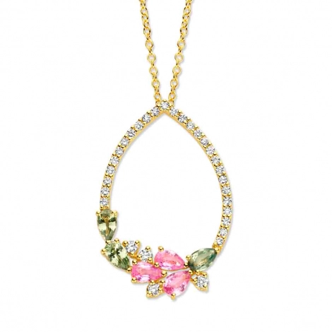 Collier Saphir Vert - Rose et Diamants