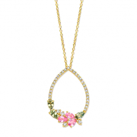 Collier Saphir Vert - Rose et Diamants