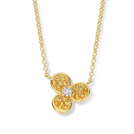 Collier Saphirs Jaunes et Diamants