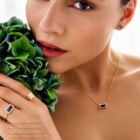 Collier Topaze blue london et Diamants