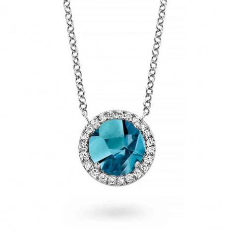 Collier topaze London Blue et diamants One More
