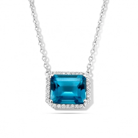 Collier Topaze London Blue et diamants One More