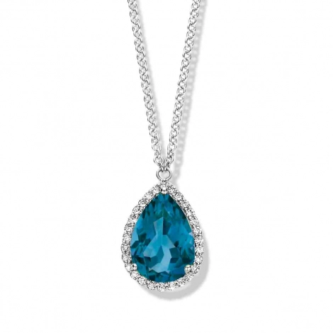 Collier topaze London Blue et diamants- One More