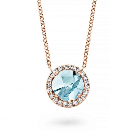 Collier Topaze Sky Blue et diamants One More