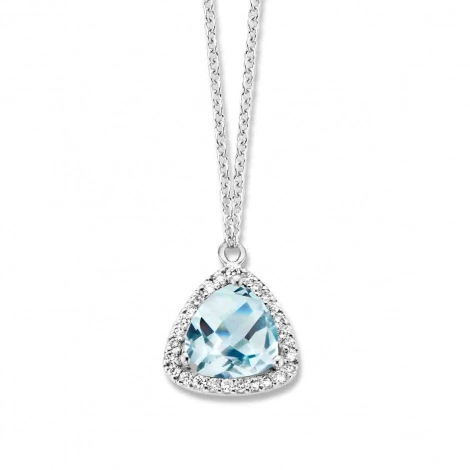 Collier topaze Sky Blue et diamants- One More