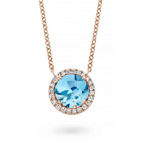 Collier Topaze Swiss Blue et diamants One More