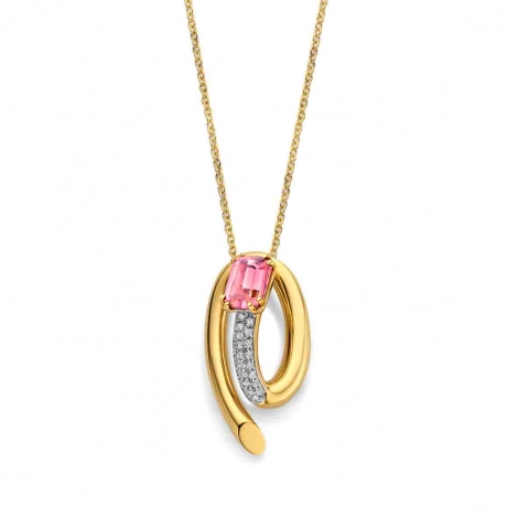 Collier Tourmaline Rose et diamants