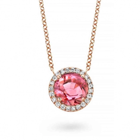 Collier Tourmaline Rose et diamants One More