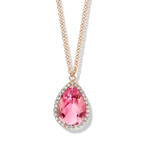 Collier tourmaline rose et diamants- One More