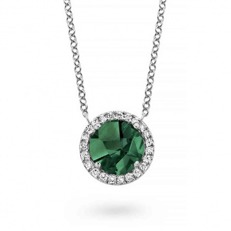 Collier tourmaline verte et diamants One More