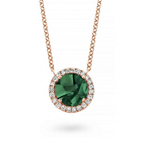 Collier Sagan 04 tourmaline verte 0,41cts diamants or jaune main image 1