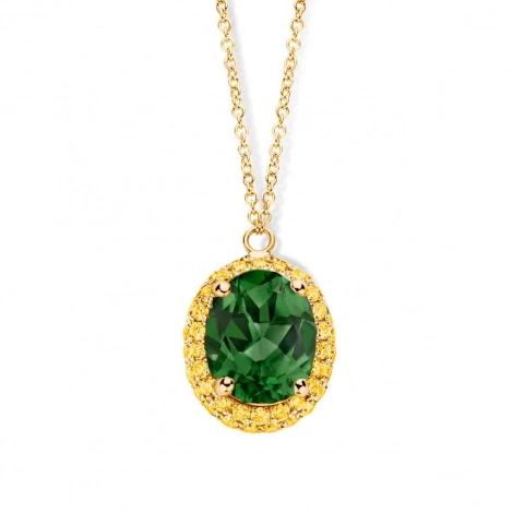 Collier tourmaline verte et saphir jaune- One More