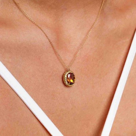 Collier tourmaline verte et saphir jaune- One More