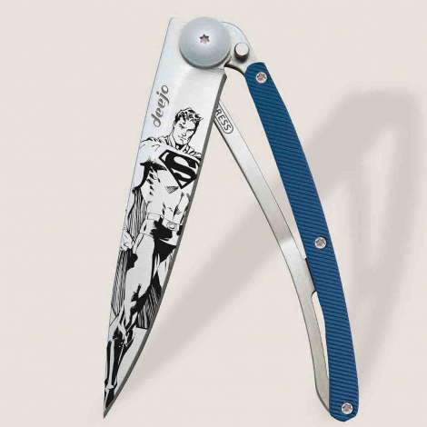 Couteau de Poche Deejo Aluminium Bleu / Superman