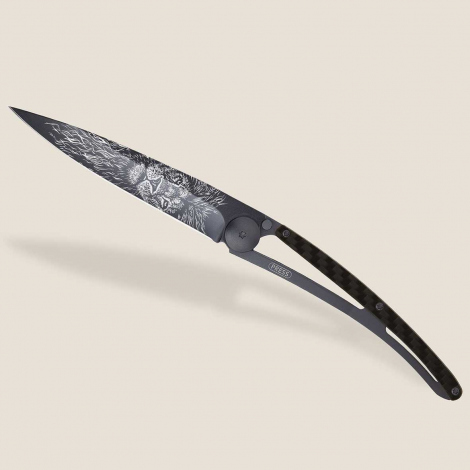 Couteau de Poche Deejo Fibre de carbone / Lion