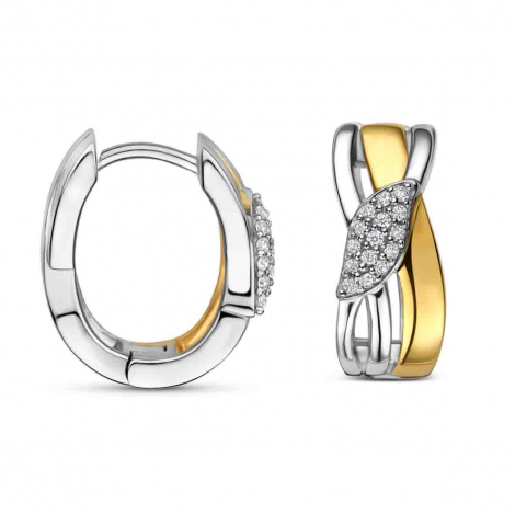 Créoles bicolores en argent et Oxydes - Naiomy à combiner