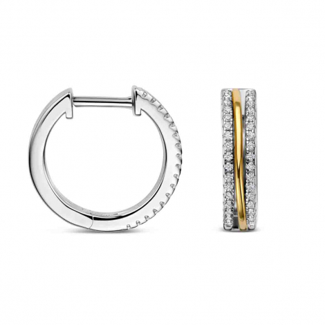 Créoles bicolores en argent et Oxydes - Naiomy à combiner