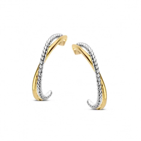 Creoles en argent serties d'oxydes- Naiomy