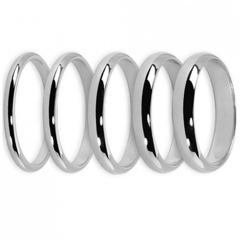 Demi jonc prestige en platine large de 4 mm  