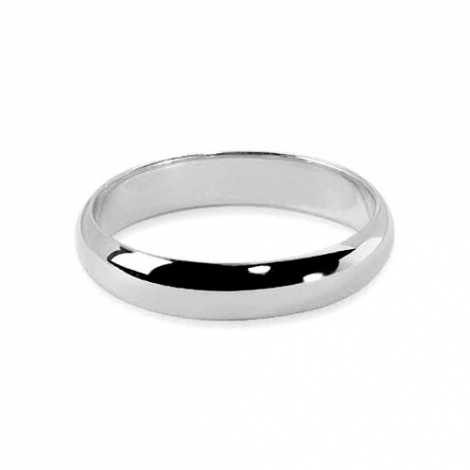 Demi jonc prestige en platine large de 4 mm  