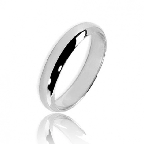 Demi jonc prestige en platine lerge de 4 mm  
