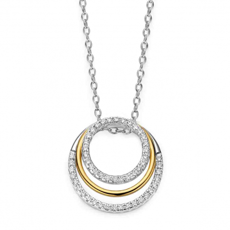 Collier ovale bicolore en argent - Oxydes - Naiomy  � combiner