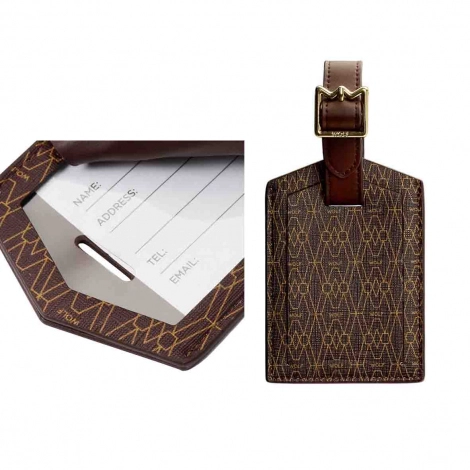 Etiquette de bagage Wolf 1834 - Signature - Marron