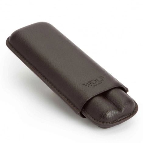 Etui  Cigares Wolf 1834 - Blake 2 Pcs Cigar Case - Marron