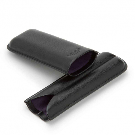 Etui  Cigares Wolf 1834 - Blake 2 Pcs Cigar Case - Noir et Violet