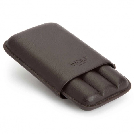Etui  Cigares Wolf 1834 - Blake 3 Pcs Cigar Case - Marron