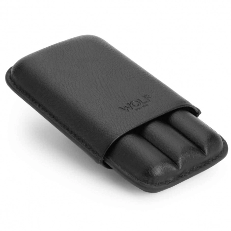 Etui  Cigares Wolf 1834 - Blake 3 Pcs Cigar Case - Noir et Gris