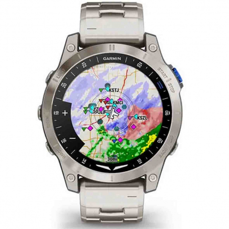 Garmin D2 Mach 1 -Aviator Smartwatch with Vented Titanium Bracelet