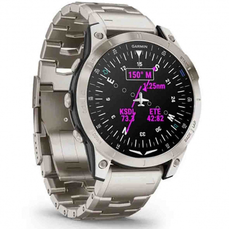 Garmin D2 Mach 1 -Aviator Smartwatch with Vented Titanium Bracelet