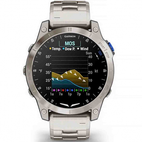 Garmin D2 Mach 1 -Aviator Smartwatch with Vented Titanium Bracelet