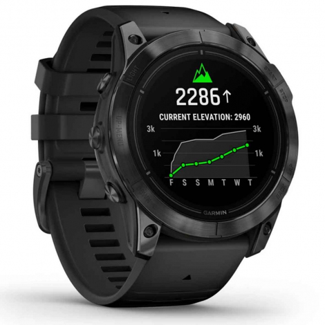 Garmin epix Pro Gen 2 - 51 mm -  Acier - Gray avec bracelet noir