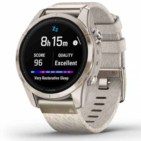 Garmin Epix Pro (Gen 2) - Sapphire Edition - 42 mm -  Titane - Light Gold - bracelet beige + bracelet sable 