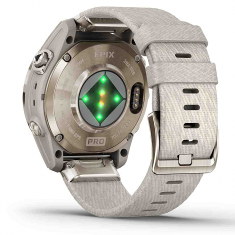 Garmin Epix Pro (Gen 2) - Sapphire Edition - 42 mm -  Titane - Light Gold - bracelet beige + bracelet sable 