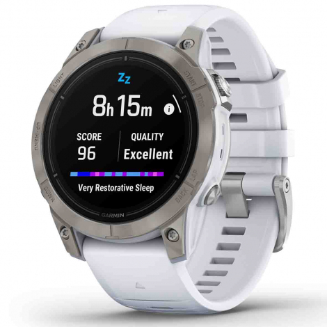 Garmin epix Pro Gen 2 Sapphire Edition  47 mm - Titane - Silver avec bracelet blanc