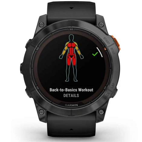 Garmin fenix 7X Pro  Solar Edition - Acier - Gray avec bracelet noir 