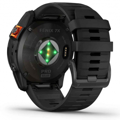 Garmin fenix 7X Pro  Solar Edition - Acier - Gray avec bracelet noir 